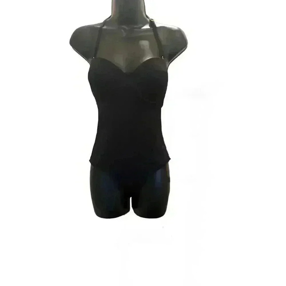 MAIO SWIM Black Halter Bralette One Piece Swimsuit - size 8 - Picture 6 of 7